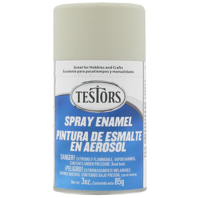 Testors Spray Enamel 3oz Flat Light Aircraft Gray 1233 for sale online