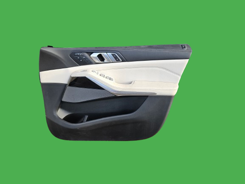 BMW X7 G07 2023 FRONT RIGHT LEATHER DOOR CARD PANEL O/S/F BLACK / WHITE