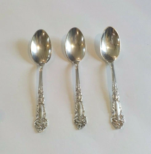 Set/3 Reed & Barton FRENCH RENAISSANCE Sterling Silver Demitasse Spoons