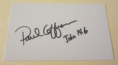 Carta indice Paul Coffman autografata firmata 3X5 NFL Football Green Bay Packers - Foto 1 di 2