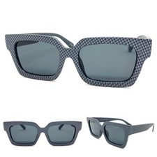 Oversize Classic Modern Contemporary Retro SUN GLASSES Large Big Checkered Frame