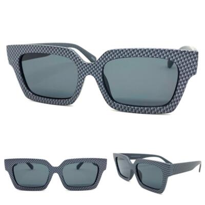 Oversize Classic Modern Contemporary Retro SUN GLASSES Large Big Checkered  Frame