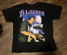 Vtg DJ SCREW Screwed Up Click In Concert Cotton Black Full Size Shirt BL369