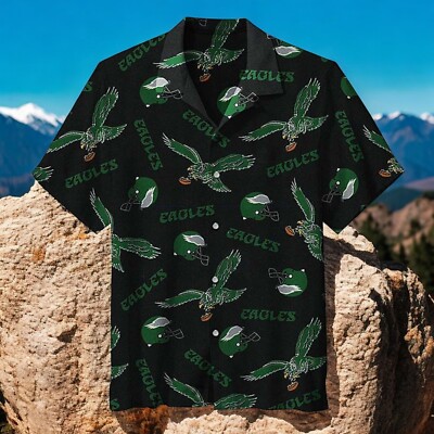 Philadelphia Eagles Hawaiian Shirt Retro Logo Hawaiian Shirt Outfit