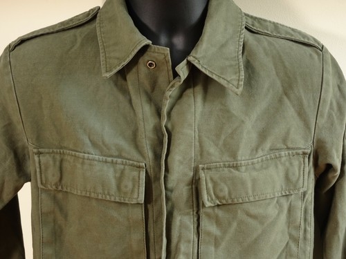Dutch Netherlands MILITARY OD HEAVY COTTON Army SHIRT SIZE Small - Picture 2 of 5