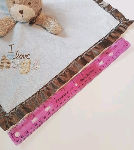 Carter's Child of Mine I Love Hugs Bear Rattle Baby Blanket Lovey Brown Trim - Picture 7 of 7