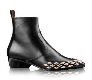 louis vuitton black studded boots