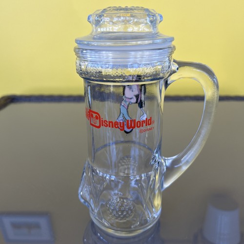 Vintage Walt Disney World Golfing Mickey Mouse Golf Bag Glass W/Lid Old Logo - Picture 2 of 5