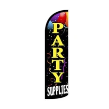 Party Supplies Swooper Flutter Windless Feather Flag | 3ft W x 11.5ft Tall
