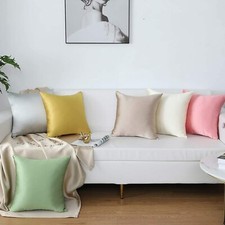 Pack of 2 Decorative Faux Silk Throw Pillow Covers Set Slip Cooling Satin Square