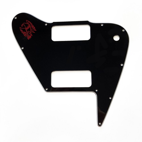 Schwarz 3-lagiger Schlagbrett für Gibson Custom Shop 2 P90 nicht umgekehrter Firebird mit Aufkleber - Bild 4 von 10