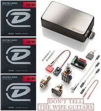 EMG 89X BRUSHED CHROME HUMBUCKER DUAL & SINGLE COIL MODE SHORT POT 3 STRING SETS