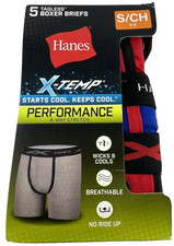 Boys Hanes X-Temp 5-Pack Boxer Briefs Size Small 6-8 Multi Color