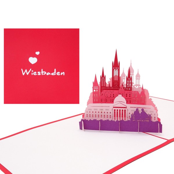 "Pop Up Karte \"Wiesbaden\" 3D Geburtstagskarte, Souvenir, Einladung, Gutschein"-image