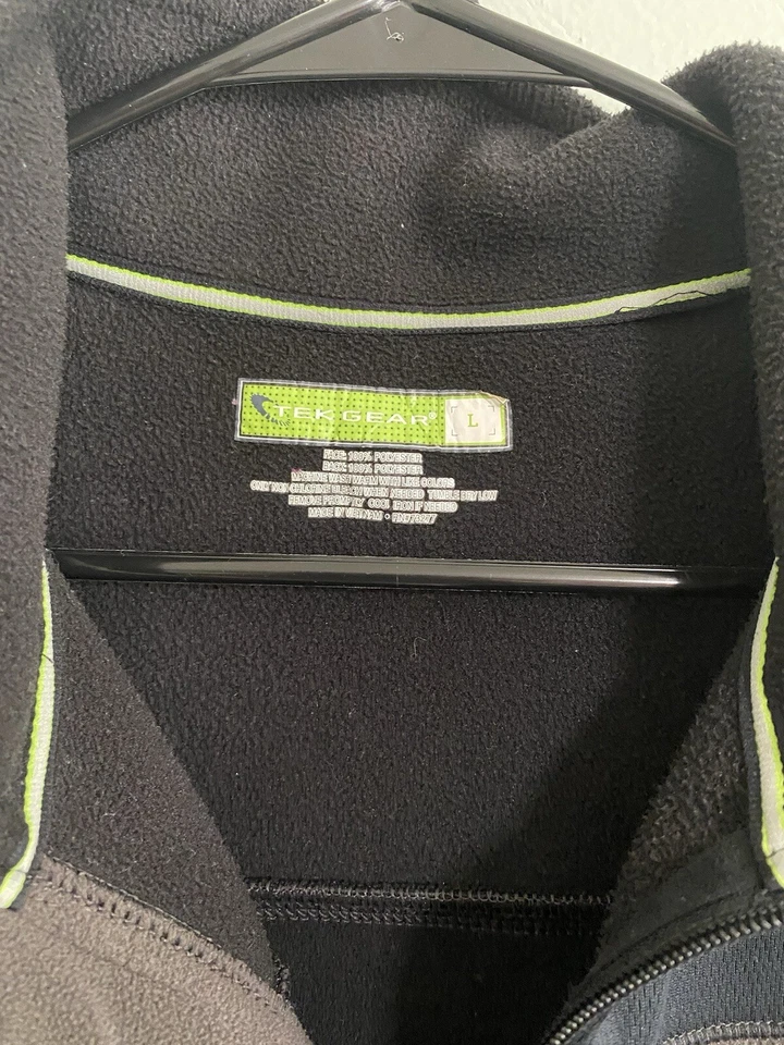 Chaqueta para hombre Tek Gear negra gris talla grande forrada de lana cremallera completa Foto 2 de 4