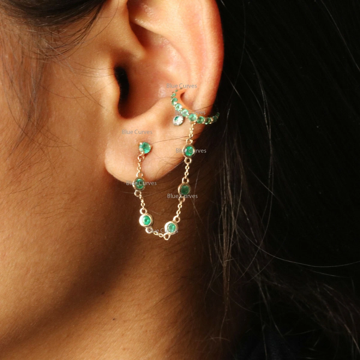Emerald 2024 ear cuff