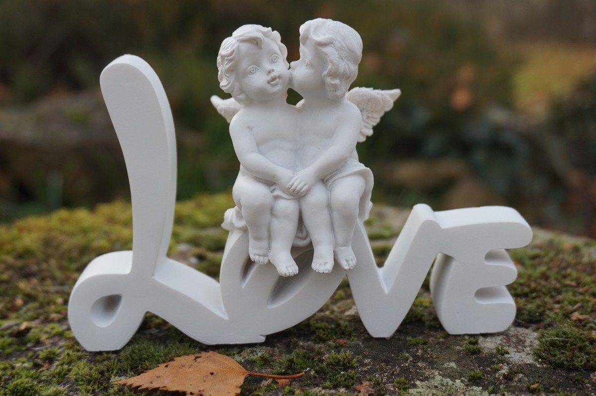 Figurine Ange Blanc Love Bébé Chérubin Féerique - Statuette Mystique - Neuf Sous Emballage