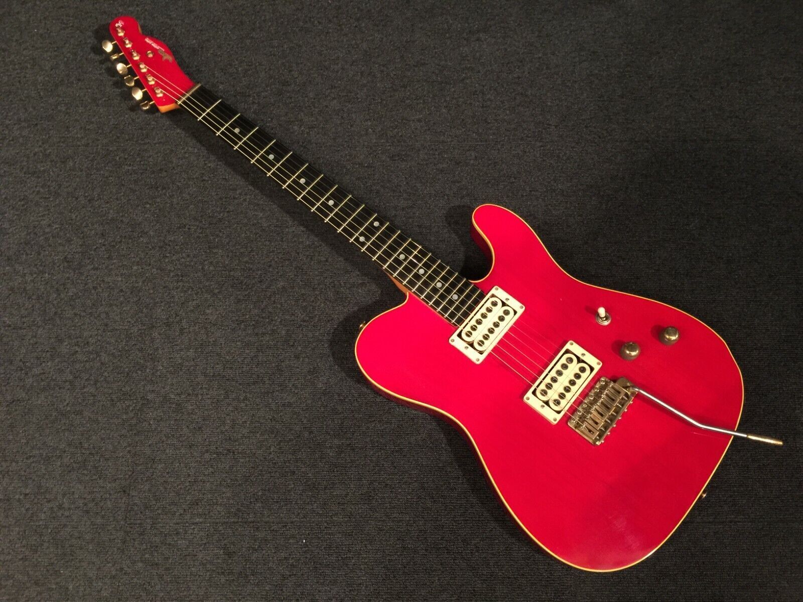 Used moon MIJ Vintage Telecaster Custom Red HH Tremolo Unit Rose FB W/GB