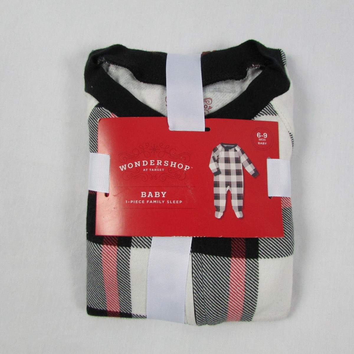 Wondershop Baby 6-9 M Plaid Buffalo Check Footed 1Piece Family