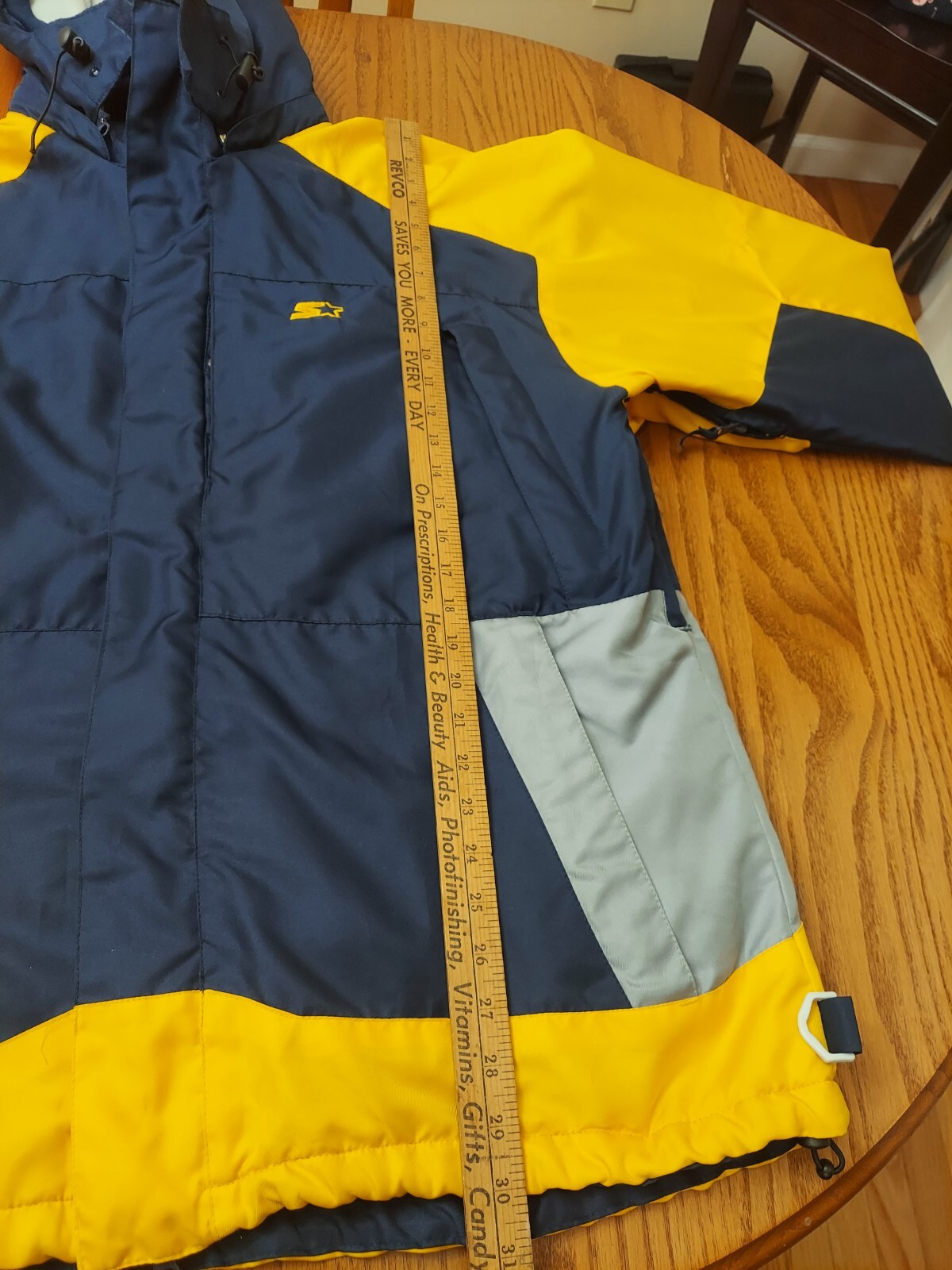 Starter Jacket Navy Yellow Gray Multi Zip Multi P… - image 14