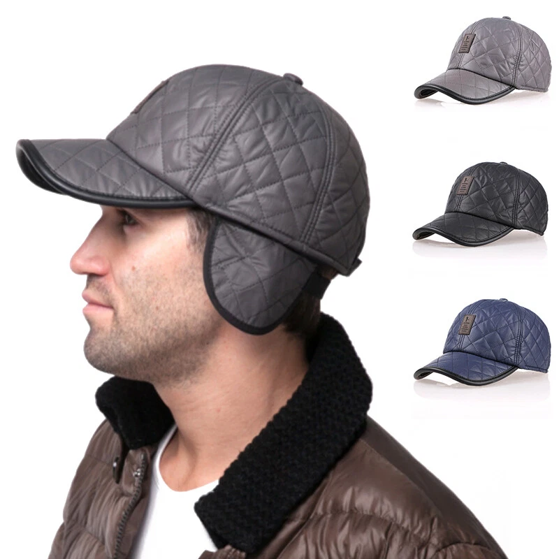Leather cap best sale with ear flaps