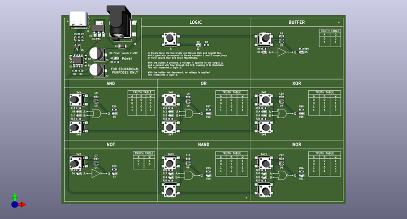 Electronics Logic Gate Demo Educational PCB Arduino Raspberry Pi ARM STM32