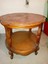 antique oval solid wood table foyer hall bedroom livingroom.