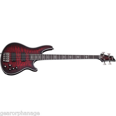 Schecter Hellraiser Extreme-4 Crimson Red Burst Satin CRBS Bass +