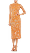 MAC DUGGAL Beaded Sleeveless Sheath Cocktail Dress (size 16)