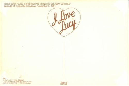 Ep.#1, I Love Lucy, Playing Cards “Lucy Thinks Ricky Is Trying to Do Away wi Her - Picture 2 of 2