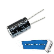 Image of 2200uF 35V radial electrolytic capacitor 16*25mm