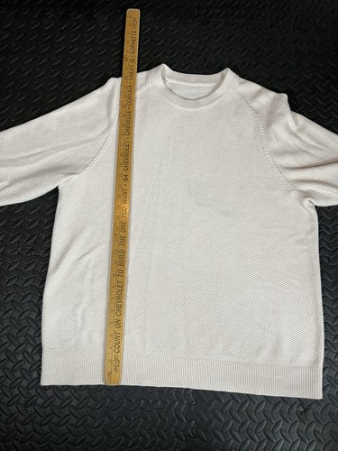 Lululemon Textured Crewneck Sweater Men XL Ivory White Long Sleeve Athleisure - Picture 2 of 9