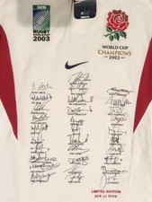 2003 England Rugby Union World Cup Squad Signed 31x Jersey Shirt *Champions*