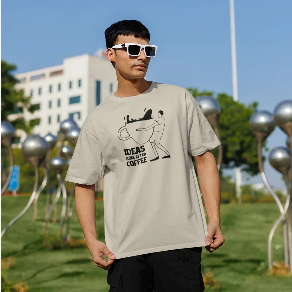 Classic Men's Coffee Lover T-Shirt: Graphic Print, Round Neck, Perfectly Fit