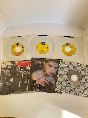 LOT OF 57 MADONNA 45 RPM RECORDS 7 INCH w/BONUS DOLLS