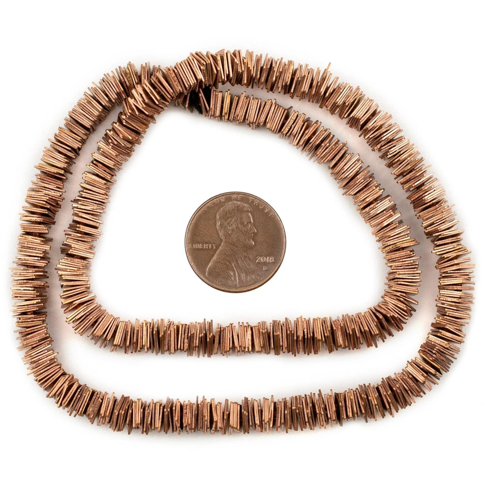 Copper Square Heishi Beads 5mm 16 Inch Strand - Image 2 of 4