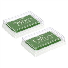 Craft Ink Pads for Stamps, 2 Pcs Washable Finger Ink Pad Square, Grass Green