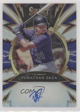 2020 Panini Select Sparks Signatures Holo Prizm 41/99 Yonathan Daza Auto 1h9m