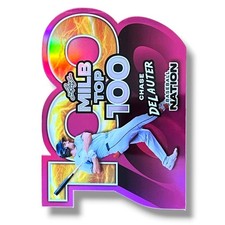 Chase DeLauter Cleveland 2025 MiLB Top 100 Leaf Die-Cut #'d 6/6 Pink Prism MB-19