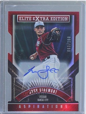 2015 Panini Elite Extra Edition Aspirations 63/100 Josh Staumont #65 Auto b4a