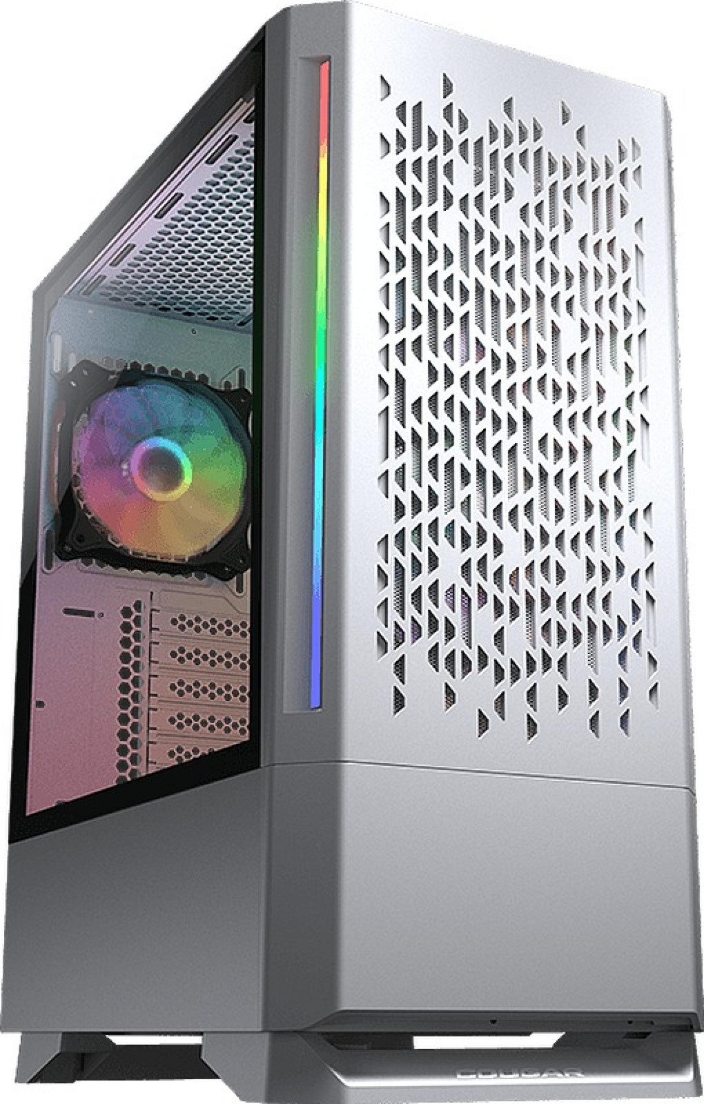 COUGAR Mid Tower Gehäuse, MX430 Air RGB, Weiß mit ARGB-Lüfter, für Gaming PCs