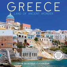 Greece Calendar 2026 | 12" x 24" 12 Month Calendar | Marble City Press