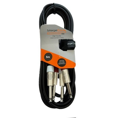 5m Twin Mono 1/4'' Klinke auf Klinke 6,3mm Kabel 6,35mm Audio Sigall Leitung