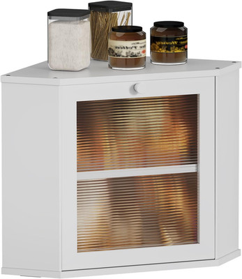 Bread Box for Kitchen Corner Countertop,Large Bread Basket (White, Large)
