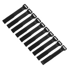 10 Pcs Battery Tie Down Straps, 0.6" x 8" Black Nylon Hold Down Hook Loop Strap