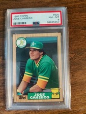1987 Topps - Jose Canseco #620 PSA 8 Garded NM MT Oakland Athletics