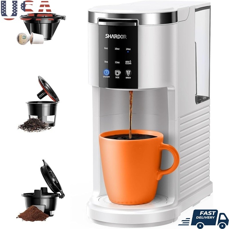 K Cup Ground Coffee Loose Leaf Tea Auto Clean Compact Design