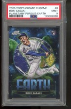 2025 Topps Cosmic Chrome Roki Sasaki #6 Planetary Pursuit Earth RC PSA 9 Dodgers