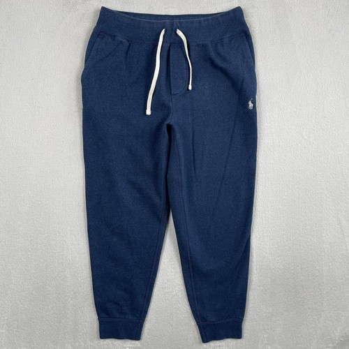 Polo Ralph Lauren Joggers Men Medium Blue Tapered Fleece Pant Drawstring 25"