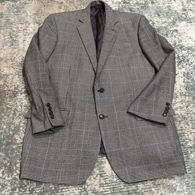Brooks Brothers 1818 Madison Saxxon wool sport coat 44L Prince Of Whales Check 